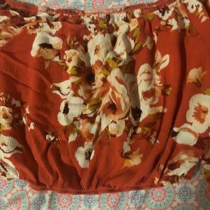 Orange floral off the shoulder top
